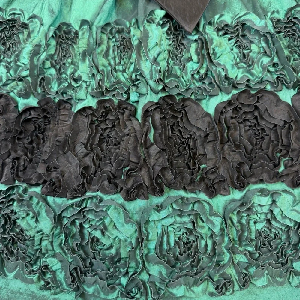 Bonnie Jean Emerald Green Black Girls Sz 10 Wedding Formal Party Dress Fit&Flare